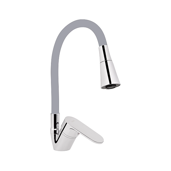 Змішувач для кухні Lidz Tani 008F3 з гнучким виливом (k40) LDTAN008F3GCR39507 Chrome/Grey
