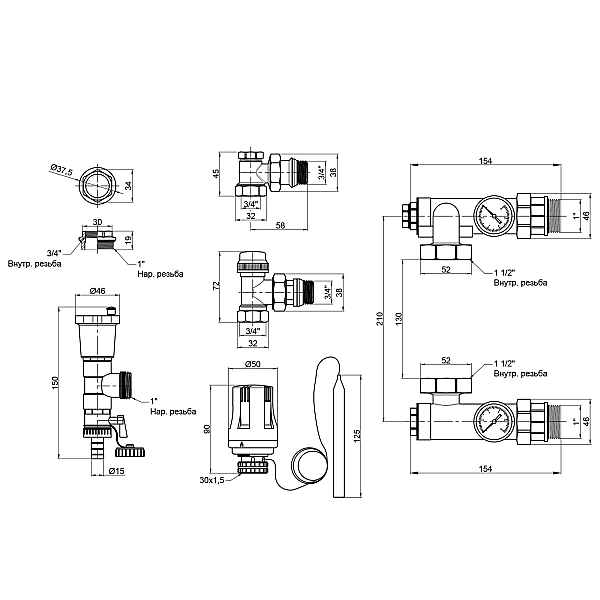 Змішувальна група Thermo Alliance Standart 1'' без байпаса SF006W25 - Фото - 2