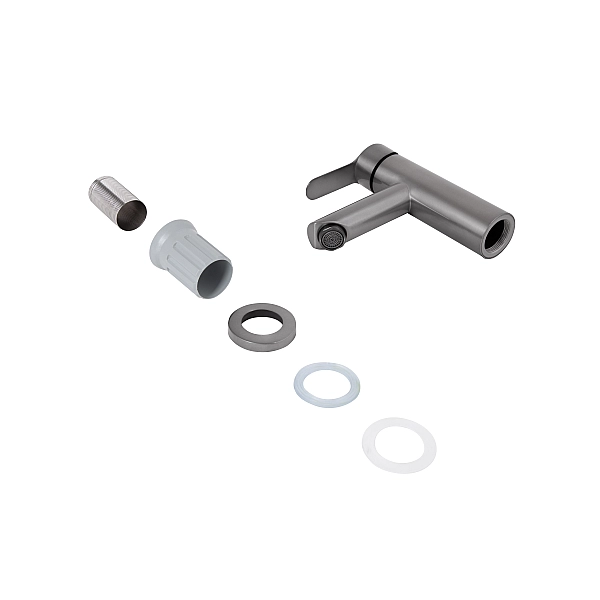 Смеситель для раковины Brinex Pure 001F низкий  Graphite BRIPUR001FGRP - Фото - 4