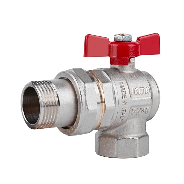 Кран кульовий Icma FAR. ROSSA 1" кутовий №361