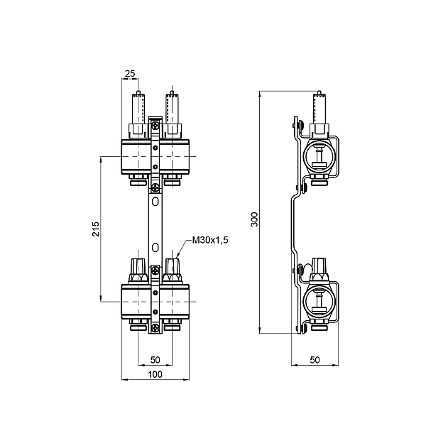 Колектор з витратомірами Thermo Alliance Forte 1" 2 виходи SF001W2 - Фото - 2