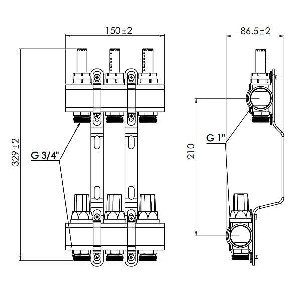 Колектор з витратомірами Thermo Alliance Forte 1" 3 виходи SF001W3 - Фото - 2