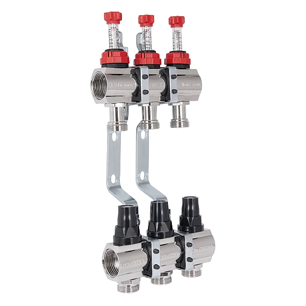 Колектор з витратомірами Thermo Alliance Forte 1" 3 виходи SF001W3 - Фото - 3