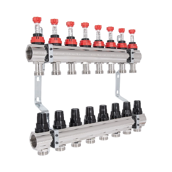 Колектор з витратомірами Thermo Alliance Forte 1" 8 виходів SF001W8 - Фото - 3