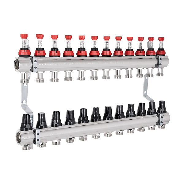 Колектор з витратомірами Thermo Alliance Forte 1" 12 виходів SF001W12 - Фото - 3