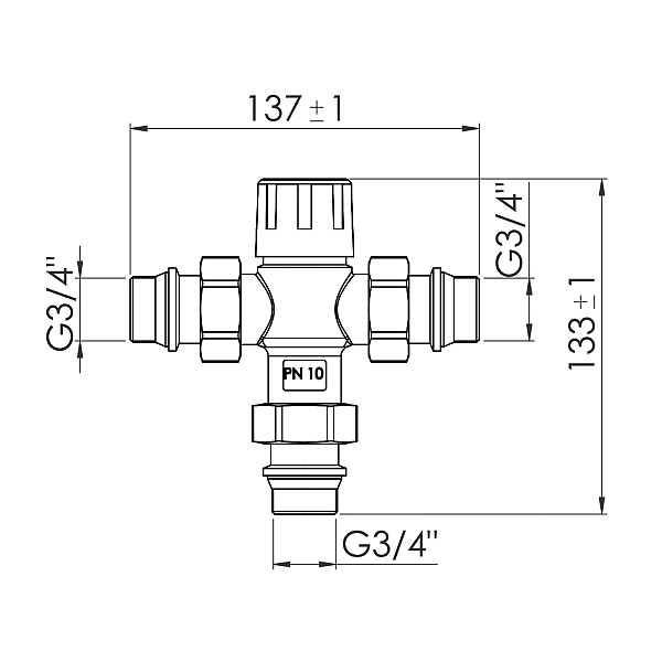 Змішувач термостатичний Thermo Alliance Forte 3/4" SF010W20 - Фото - 2