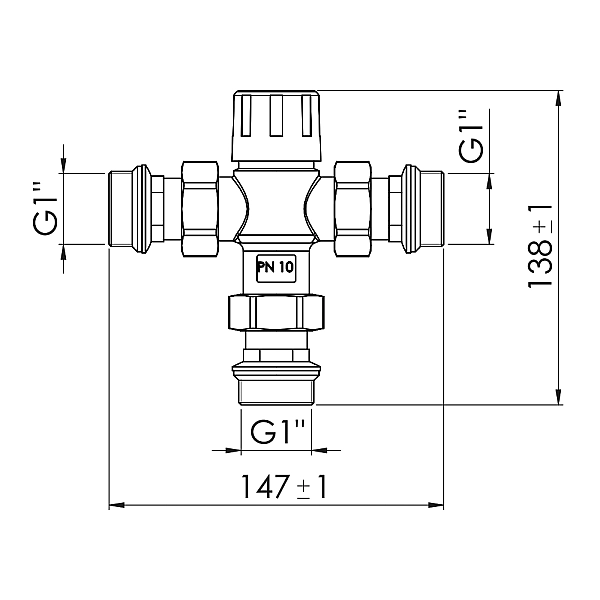 Змішувач термостатичний Thermo Alliance Forte 1" SF010W25 - Фото - 2