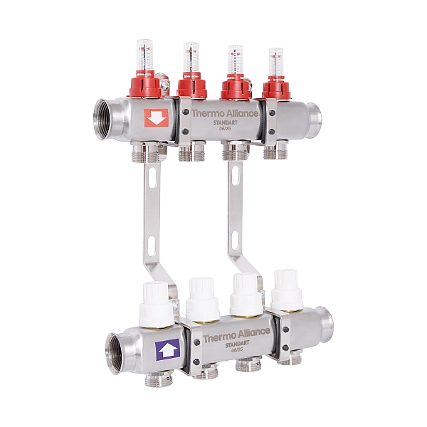 Колектор з витратомірами Thermo Alliance Standart 1" 4 виходи SD0044 - Фото - 3