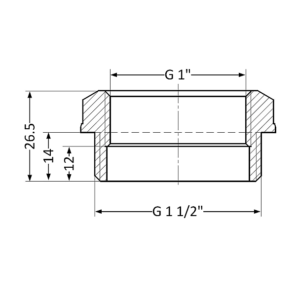 Футорка Thermo Alliance Standart 1 1/2"х1" ЗВ SD4234025 - Фото - 2