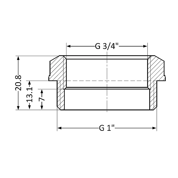 Футорка Thermo Alliance Standart 1"х3/4" ЗВ SD4232520 - Фото - 2