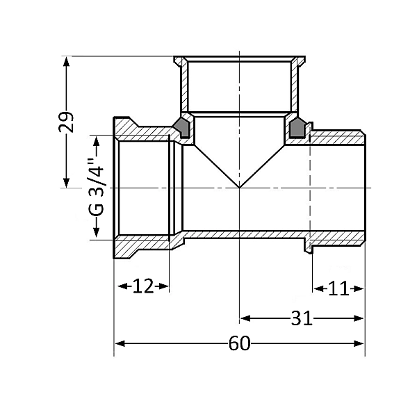 Трійник Thermo Alliance Standart 3/4" ВВЗ SD41320 - Фото - 2