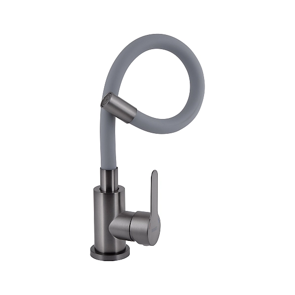 Змішувач для кухні Brinex Pure 015F3 з гнучким виливом   Graphite/Grey BRIPUR015F3GRG - Фото - 3