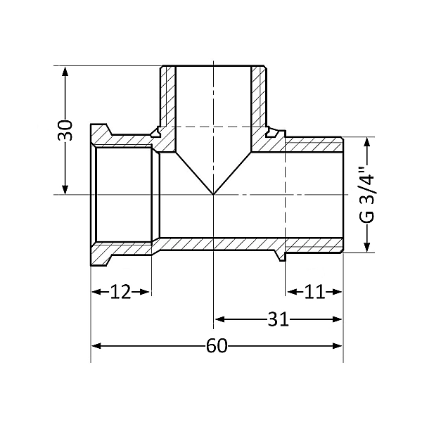 Трійник Thermo Alliance Standart 3/4" ВЗЗ SD41420 - Фото - 2