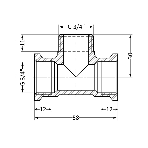 Трійник Thermo Alliance Standart 3/4" ВЗВ SD41520 - Фото - 2