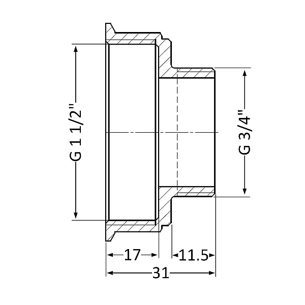 Перехідник Thermo Alliance Standart 1 1/2"х3/4" ВЗ SD4094020 - Фото - 2