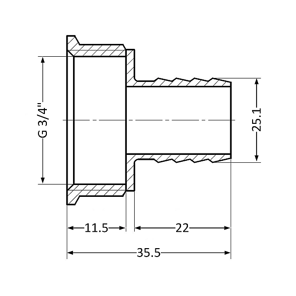 Штуцер Thermo Alliance Standart 25х3/4" ВР SD4262025 - Фото - 2
