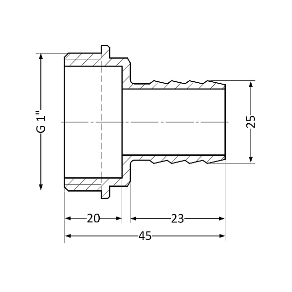 Штуцер Thermo Alliance Standart 25х1" ЗР SD4272525 - Фото - 2