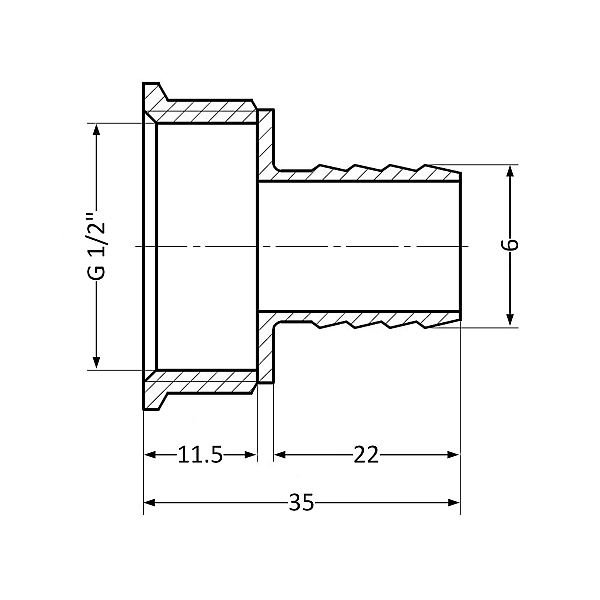 Штуцер Thermo Alliance Standart 6х1/2" ВР SD426156 - Фото - 2