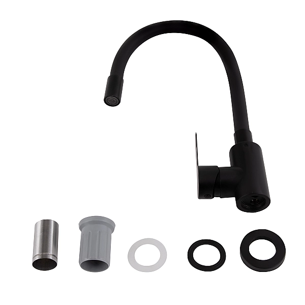 Змішувач для кухні Brinex Pure 015F3 з гнучким виливом   Black Matt BRIPUR015F3BLM - Фото - 4