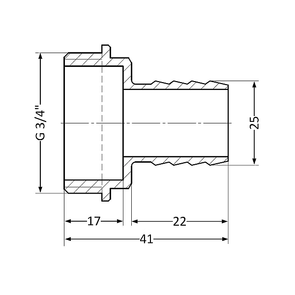 Штуцер Thermo Alliance Standart 25х3/4" ЗР SD4272025 - Фото - 2