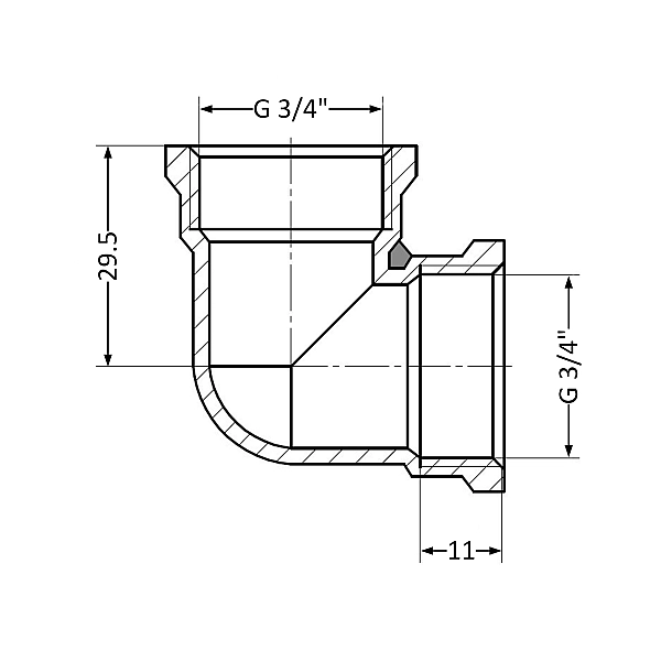 Кут Thermo Alliance Standart 3/4" ВР SD41820 - Фото - 2