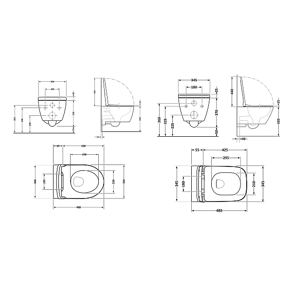 Акционный набор: Унитаз подвесной Jay Ultra Quiet QT07335177W 485х360х320 + Tern Ultra Quiet QT17332303ASW 490x365x325 - Фото - 2