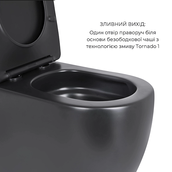 Акционный набор: Унитаз напольный Robin Ultra Quiet QT13226083AMB 660x360x855 Black + Биде напольное Robin QT13442141CMB 565x360x405 Black - Фото - 4
