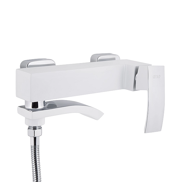 Змішувач для ванни Qtap Swan Cascada з поворотним виливом (з душовим гарнітуром) QTSWA260CRW45569 Chrome/White - Фото - 4