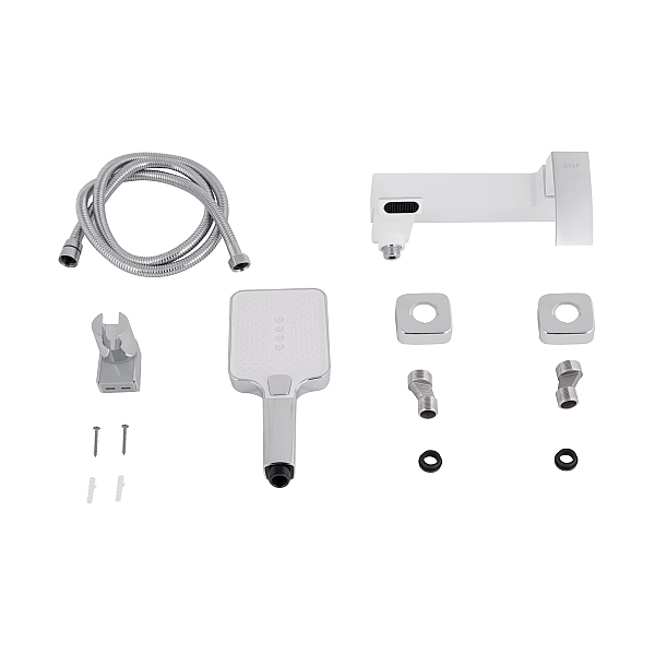 Змішувач для ванни Qtap Swan Cascada з поворотним виливом (з душовим гарнітуром) QTSWA260CRW45569 Chrome/White - Фото - 7