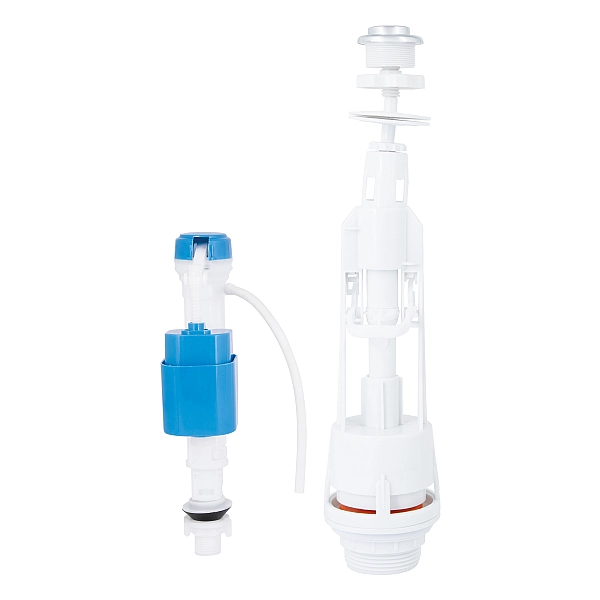 Зливний механізм для унітаза LT06 з клапаном нижньої подачі 1/2, хром кнопка Lidz - Фото - 5