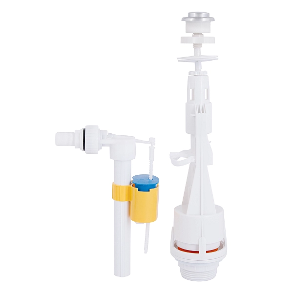 Зливний механізм для унітаза LT05 з клапаном бокової подачі 1/2, хром кнопка Lidz - Фото - 3