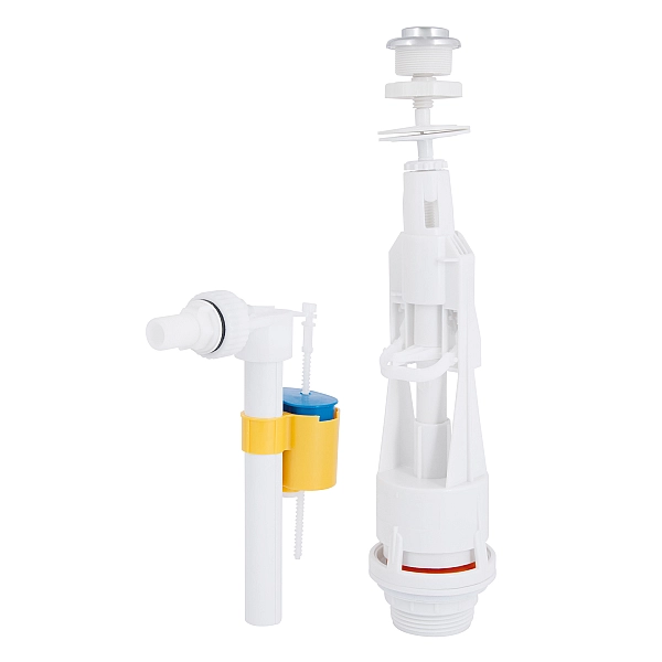 Зливний механізм для унітаза LT05 з клапаном бокової подачі 1/2, хром кнопка Lidz