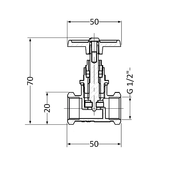 Вентиль латунний SD 15х1/2" ВР (YA) - Фото - 2