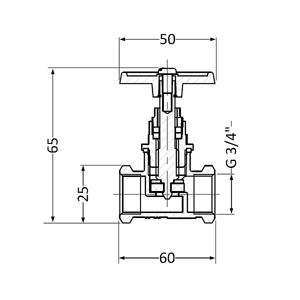 Вентиль латунний SD 20х3/4" ВР (YA) - Фото - 2