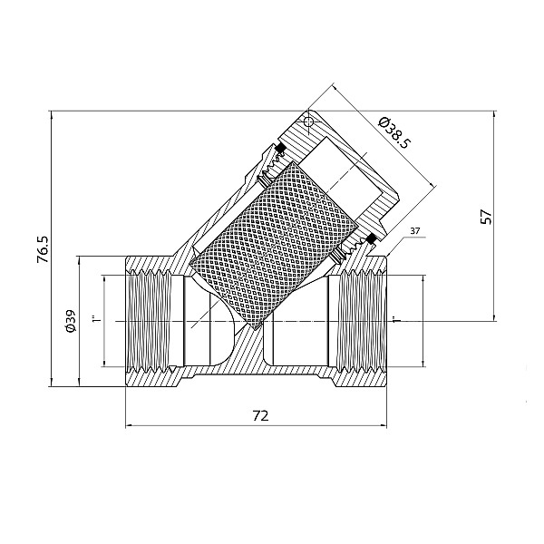 Фильтр грубой очистки Thermo Alliance Standart 1"ВВ никель для воды косой TAS124W25 - Фото - 2
