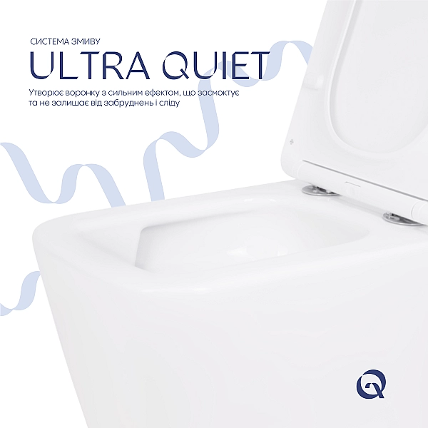 Унітаз підвісний Qtap Crow безобідковий з сідінням Soft-close QT05335170W - Фото - 5
