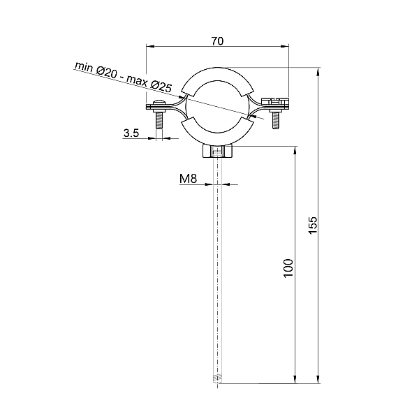 Хомут Thermo Alliance Forte 1/2" (D20-25 мм) SF10015 - Фото - 2