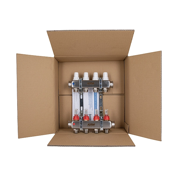 Колектор із витратомірами (нерж.) 1"х4 Icma № К073 - Фото - 10