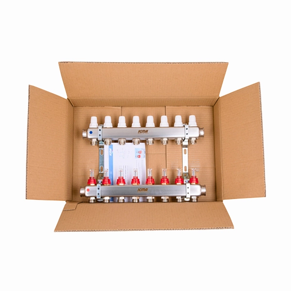 Колектор з витратомірами (нерж.) 1" х8 Icma № К073 - Фото - 10