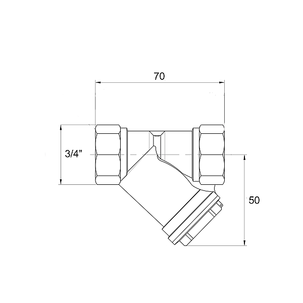 Фільтр косий Icma №50 грубої очистки 3/4" латунний - Фото - 2