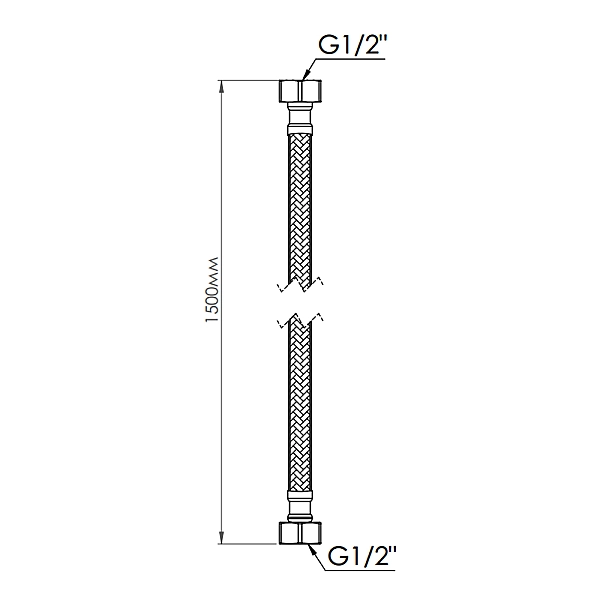 Шланг для води Thermo Alliance Standart 150 см NYLON 1/2"x1/2" ВВ TAS387W150 - Фото - 2