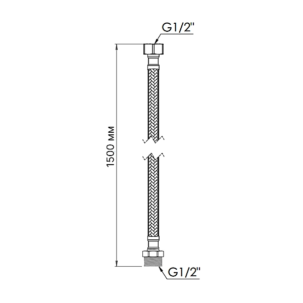 Шланг для води Thermo Alliance Standart 150 см NYLON 1/2"x1/2" ВЗ TAS388W150 - Фото - 2