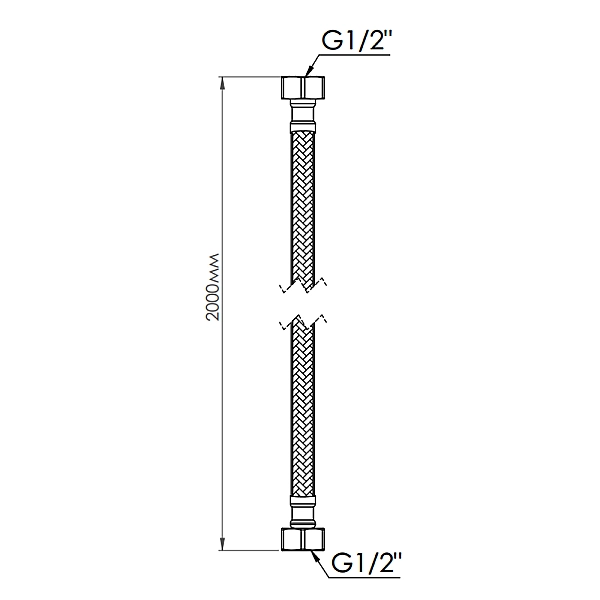 Шланг для води Thermo Alliance Standart 200 см NYLON 1/2"x1/2" ВВ TAS387W200 - Фото - 2