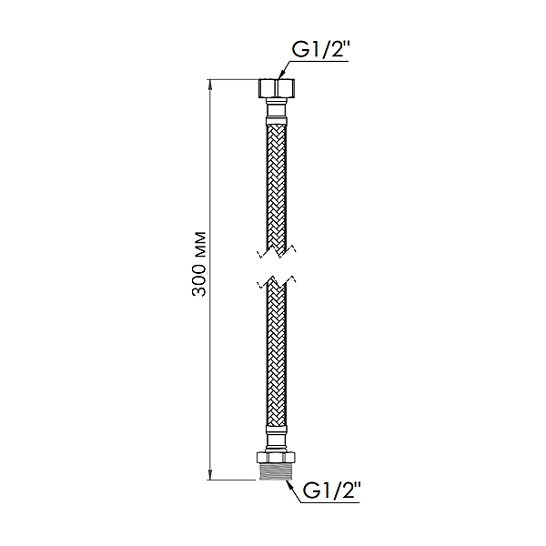 Шланг для води Thermo Alliance Standart 30 см NYLON 1/2"x1/2" ВЗ TAS388W30 - Фото - 2