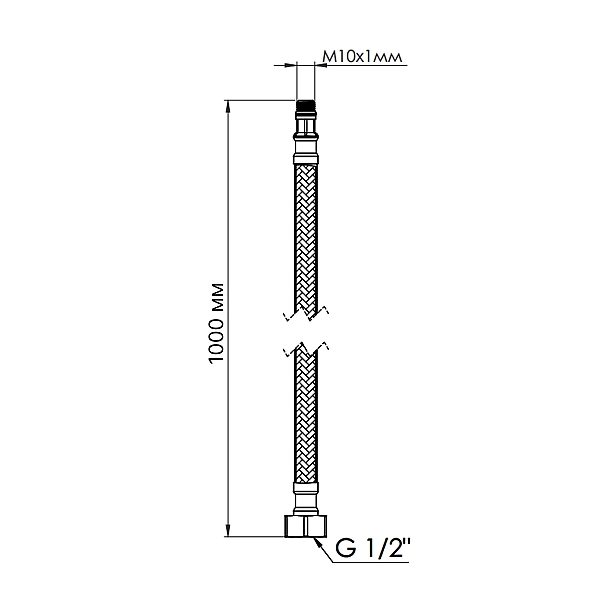 Шланг для підключення змішувача Thermo Alliance Standart (пара) 100 см NYLON M10x1/2"В TAS386W100 - Фото - 2