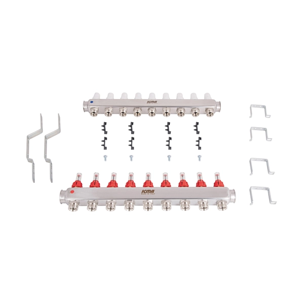 Колектор з витратомірами (нерж.) 1" х9 Icma № К073 - Фото - 9
