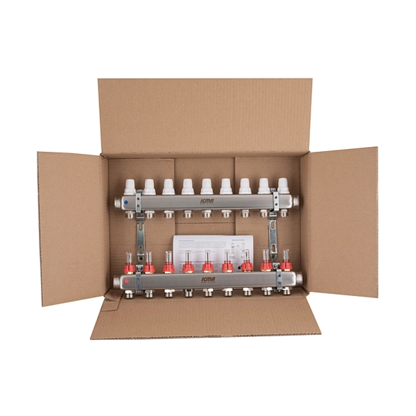 Колектор з витратомірами (нерж.) 1" х9 Icma № К073 - Фото - 10