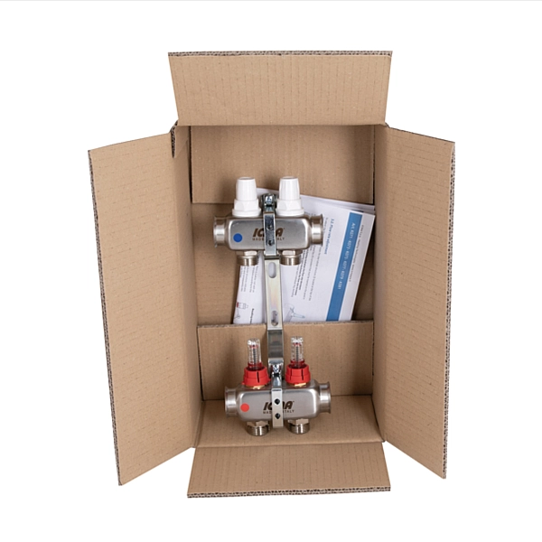 Колектор Icma № К073 з витратомірами (нерж.) 1" х 3/4" на 2 виходи - Фото - 9