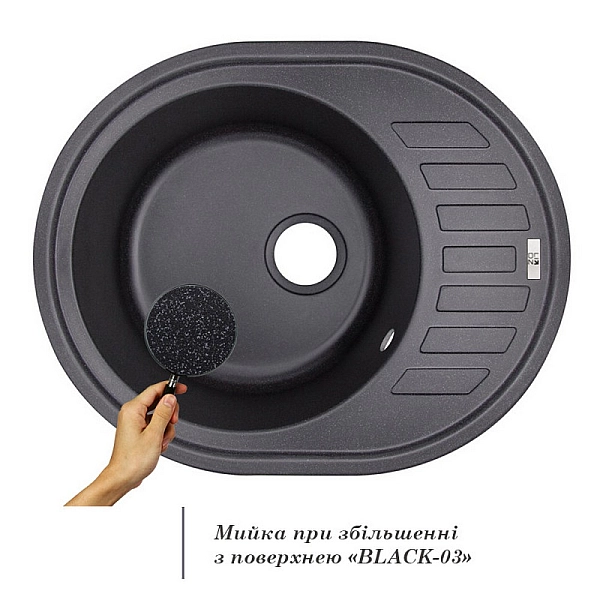 Кухонна мийка Lidz 620x500/200 BLA-03 (LIDZBLA03620500200) - Фото - 3