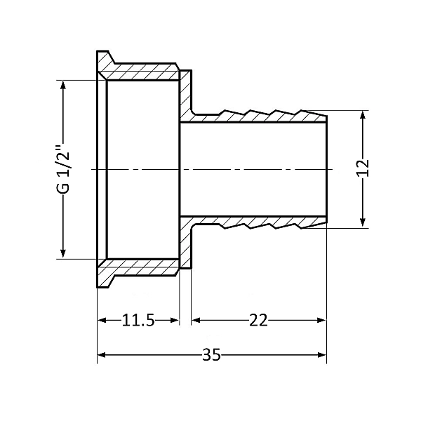 Штуцер Thermo Alliance Standart 12х1/2" ВР SD4261512 - Фото - 2